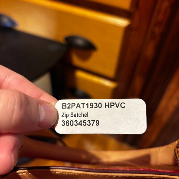 Dooney & Bourke Hot Pink Patent Leather Zip Satchel - Picture 5 of 7